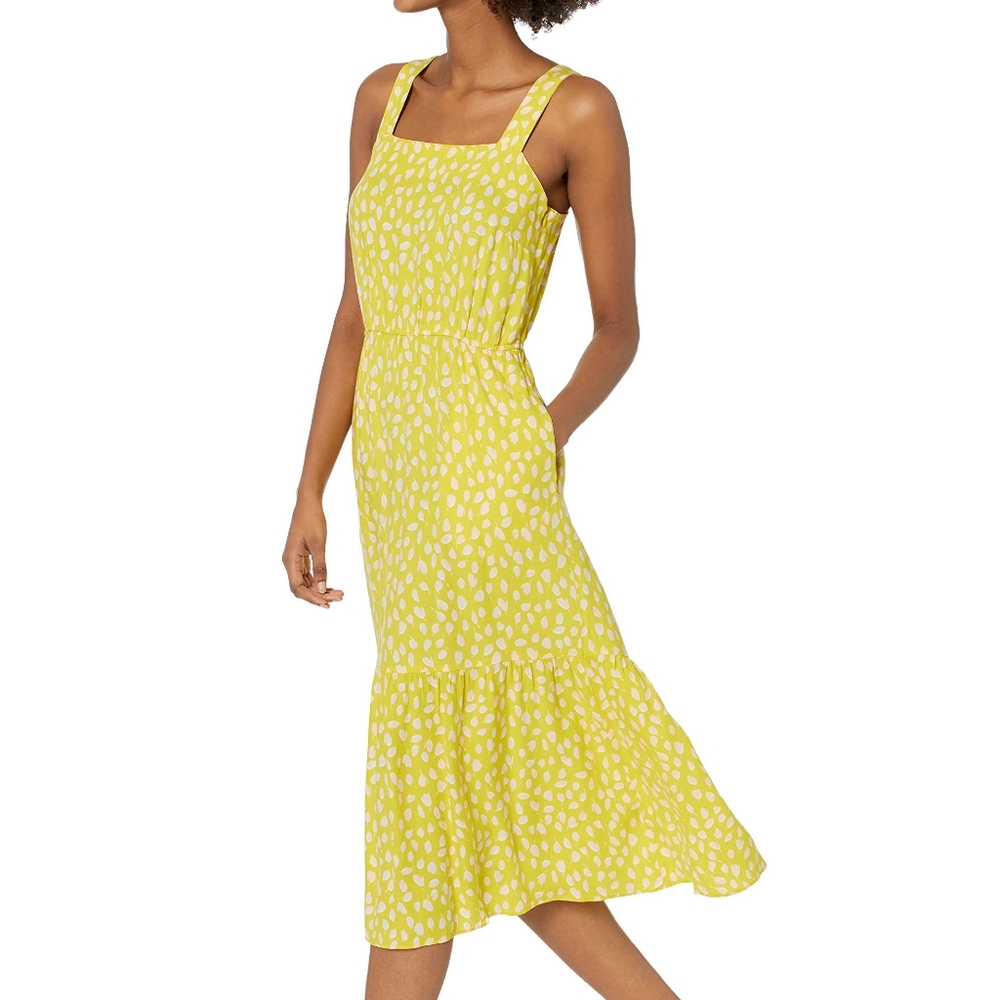 New‎ Yellow Sundress Lightweight Flowy Yellow Polka Dot Dress Size XXL